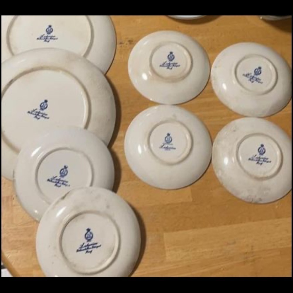 Vintage Nasco Hand Painted Lakeview Japan lote 8 plates - Picture 7 of 10